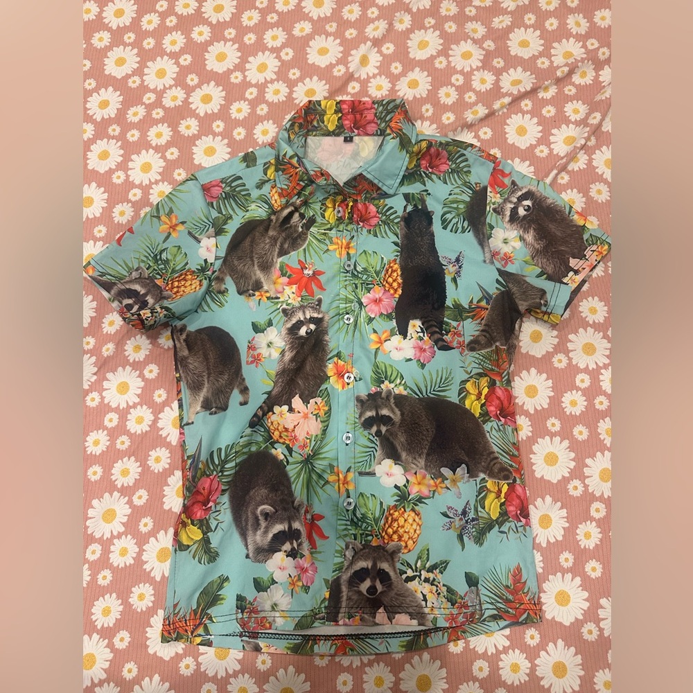 Tropical Raccoon Print Shirt
